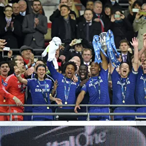 Chelsea's Drogba and Terry Celebrate Carling Cup Victory over Tottenham at Wembley (1st March 2015)