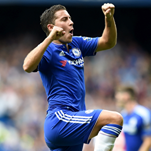Chelsea's Eden Hazard: Double Delight as He Celebrates Second Goal Against Arsenal at Stamford Bridge (September 2015)