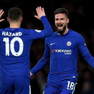 Chelsea's Eden Hazard Scores First Goal Against West Bromwich Albion, February 2018