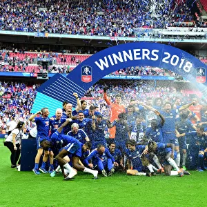 Chelsea's FA Cup Triumph: Conte and His Champions Celebrate with Champagne