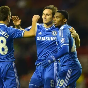 Frank Lampard de Chelsea célèbre son premier but contre Sunderland en quart de finale du Championnat des États-Unis