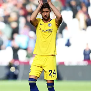 Chelsea's Gary Cahill Applauding Fans after West Ham Victory