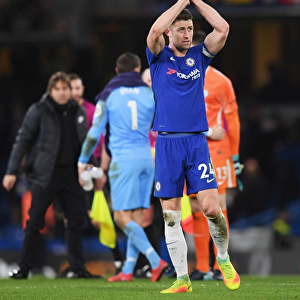 Chelsea's Gary Cahill Celebrates with Fans after Victory over Brighton