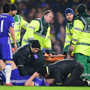 Chelsea's Gary Cahill Receives Medical Treatment After Collision with Hull City's Ryan Mason
