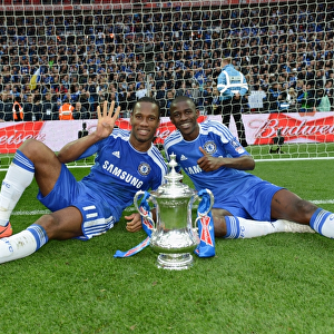 Chelsea's Glory: FA Cup Final Triumph over Liverpool - Drogba and Ramires Celebrate