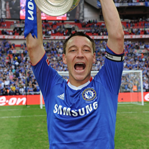 Chelsea's Glory: John Terry Lifts the FA Cup at Wembley Stadium (2010)