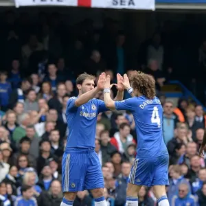 Chelsea FC Print: Ivanovic and Luiz Celebrate Second Goal Chelsea FC Print: Ivanovic and Luiz Celebrate Second Goal
