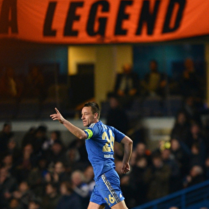 Chelsea's John Terry: Exulting in the Thrill of Scoring the Second Goal Against Steaua Bucharest in the Europa League Round of 16 (14th March 2013, Stamford Bridge)