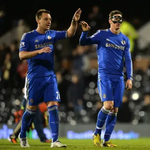 Print of John Terry and Fernando Torres Victory Celebration at Craven Cottage Print of John Terry and Fernando Torres Victory Celebration at Craven Cottage