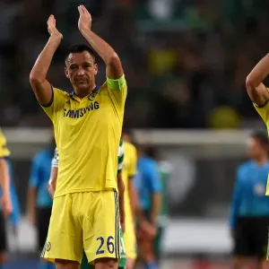 Chelsea's John Terry and Gary Cahill: Champions League Victory Celebration vs. Sporting Lisbon (September 30, 2014)