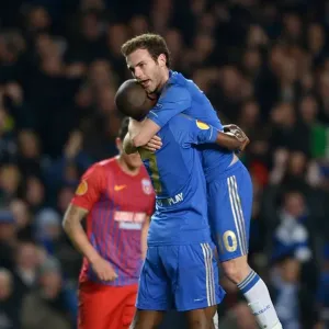 Chelsea's Juan Mata and Ramires: Unstoppable Duo Celebrates First Goal Against Steaua Bucharest in Europa League Round of 16 (14th March 2013) Chelsea's Juan Mata and Ramires: Unstoppable Duo Celebrates First Goal Against Steaua Bucharest in Europa League Round of 16 (14th March 2013)