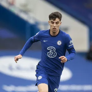 Chelsea's Kai Havertz in action print Chelsea's Kai Havertz in action print