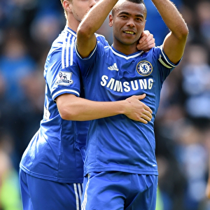Chelsea's Kalas and Cole: Jubilant Victory Celebration after Securing Premier League Title against Cardiff City (11th May 2014)