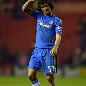 Chelsea's Nathan Ake Celebrates FA Cup Fifth Round Victory Over Middlesbrough