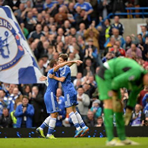 Chelsea's Oscar and Azpilicueta: Celebrating a Goal at Stamford Bridge (vs. Cardiff City & Fulham, Premier League, September 2013)