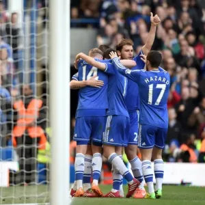 Chelsea's Oscar Celebrates Fourth Goal Print
