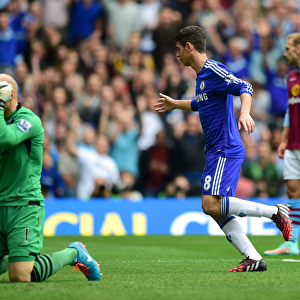 Chelsea's Oscar: Celebrating His First Goal Against Aston Villa (September 27, 2014, Stamford Bridge)