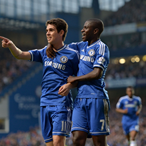 Chelsea's Oscar and Ramires: Celebrating the Opening Goal Against Fulham (September 21, 2013)