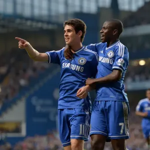El Óscar y el Ramírez de Chelsea celebran el primer gol contra los Fulham (21 de septiembre del 2013)