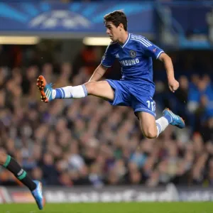 Chelsea's Oscar Thrills Print - UEFA Champions League Match Action Chelsea's Oscar Thrills Print - UEFA Champions League Match Action