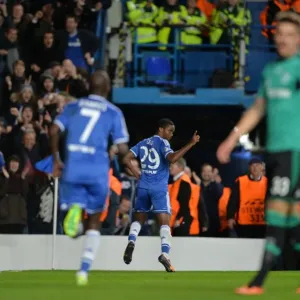 Chelsea's Samuel Eto'o Print - UEFA Champions League Goal Celebration Chelsea's Samuel Eto'o Print - UEFA Champions League Goal Celebration