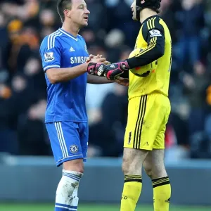 Chelsea's Terry and Cech Celebrate Record-Breaking Clean Sheet Print