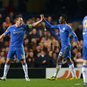 Chelsea's Terry and Mikel Celebrate Second Goal in Europa League Victory over Steaua Bucharest (14th March 2013) Chelsea's Terry and Mikel Celebrate Second Goal in Europa League Victory over Steaua Bucharest (14th March 2013)