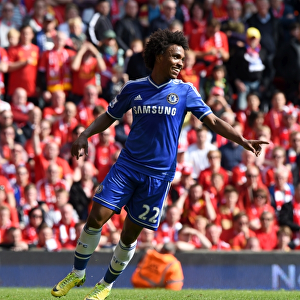 Chelsea's Thrilling Double Victory: Willian's Brilliant Goals at Anfield (April 2014)