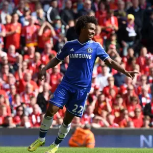 Chelsea FC Print: Willian's Goal at Anfield (April 2014)