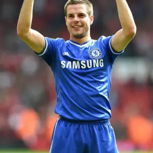 Chelsea FC Print: Cesar Azpilicueta Victory Celebration at Anfield