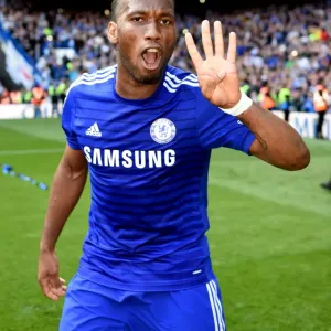 Print of Didier Drogba's Title-Winning Celebration at Stamford Bridge