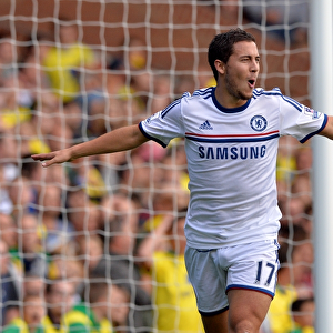 Chelsea's Triumph: Eden Hazard Scores Brace in Premier League Victory over Norwich City (6th October 2013)