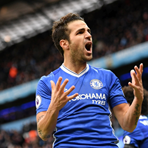 Chelsea's Triumph: Fabregas and Hazard Celebrate Goal vs Manchester City (Premier League 2016)