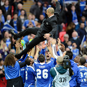 Chelsea's Triumph: Roberto Di Matteo Lifted in FA Cup Victory Celebration (Liverpool vs Chelsea, Wembley Stadium)