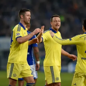 Chelsea FC Print - Schalke 04 v Chelsea Own Goal Celebration Chelsea FC Print - Schalke 04 v Chelsea Own Goal Celebration