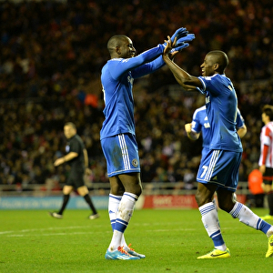 Chelsea's Unintentional Victory: Ramires and Demba Ba Celebrate Own Goal Against Sunderland (December 2013)