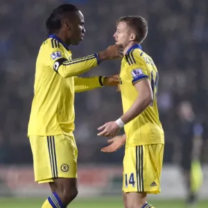 Chelsea's Unstoppable Duo Print: Drogba and Schurrle in Action