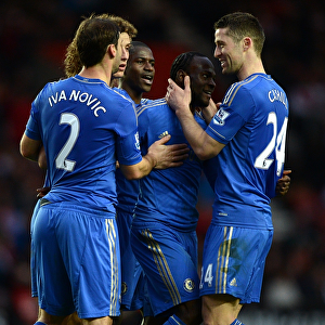 Chelsea's Victor Moses Celebrates Double Strike Against Southampton in FA Cup (January 5, 2013)
