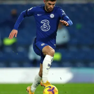 Christian Pulisic in Print, Chelsea vs Aston Villa Premier League Action Christian Pulisic in Print, Chelsea vs Aston Villa Premier League Action