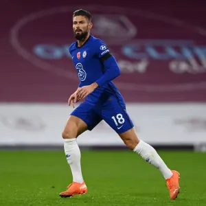 Dietro le porte chiuse : Olivier Giroud in azione per il Chelsea contro Burnley, ottobre 2020 Dietro le porte chiuse : Olivier Giroud in azione per il Chelsea contro Burnley, ottobre 2020