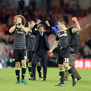 Conte's Chelsea Celebrate Premier League Title Win at Middlesbrough's Riverside Stadium