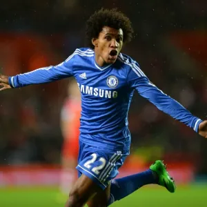 Da Silva Willian Print - Chelsea vs Southampton January 1, 2014 Da Silva Willian Print - Chelsea vs Southampton January 1, 2014