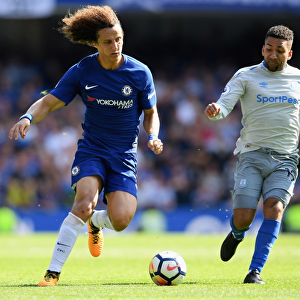 David Luiz in Action: Chelsea vs. Everton, Premier League, Stamford Bridge, London, 2017