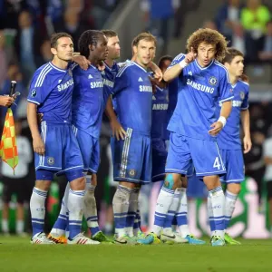 David Luiz Points to Franck Ribery in UEFA Super Cup Penalty Shootout Print David Luiz Points to Franck Ribery in UEFA Super Cup Penalty Shootout Print
