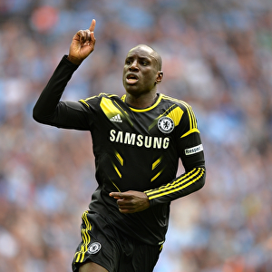 Demba Ba's Thrilling First Goal: Chelsea Takes the Lead Against Manchester City in FA Cup Semi-Final at Wembley Stadium (April 14, 2013)