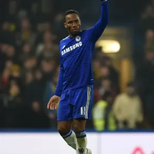 Le célébration victorieuse de Didier Drogba pour le titre du FA Cup : Chelsea contre Watford, le 4 janvier 2015 Le célébration victorieuse de Didier Drogba pour le titre du FA Cup : Chelsea contre Watford, le 4 janvier 2015