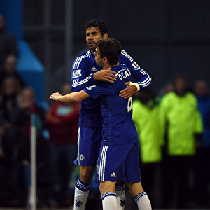 Diego Costa and Oscar: Celebrating Chelsea's First Goal vs. Burnley (August 18, 2014, Barclays Premier League)