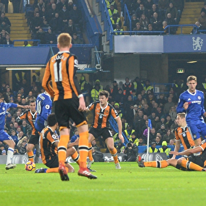Diego Costa Scores First Goal for Chelsea Against Hull City, Premier League, Stamford Bridge, London, England (January 2017)