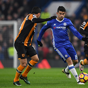 Diego Costa vs Omar Elabdellaoui: Intense Clash at Stamford Bridge - Chelsea vs Hull City, Premier League