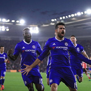 Diego Costa's Brace: Chelsea's Thrilling Victory at Southampton's St Marys Stadium (Premier League)